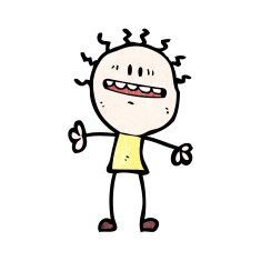 cartoon nervous man N236
