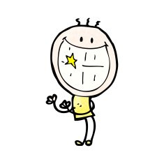 cartoon happy doodle man N34