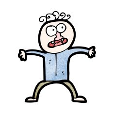 cartoon frightened man N166