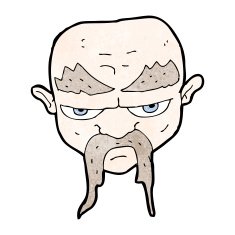 cartoon man with long mustache N18