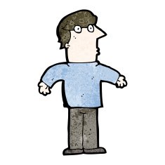 Cartoon Man Shrugging Shoulders N106