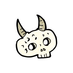 funny cartoon skull N65