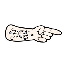 cartoon pointing arm with tattoos N2
