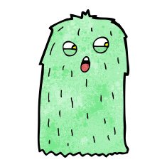 funny green hairy monster cartoon N8
