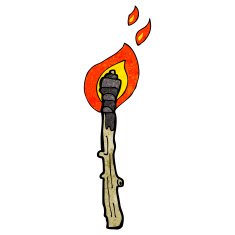 flaming torch cartoon N6