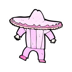 cartoon man in pink mexican outfit N2