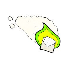 cartoon flaming letter N109
