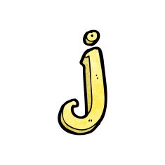 cartoon letter j with eyes N3