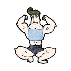 cartoon body builder posing N2