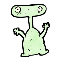 cartoon weird alien monster N17
