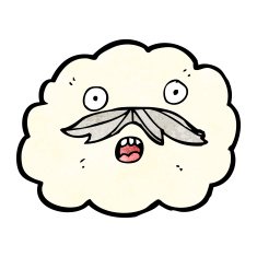 cartoon cloud with mustache N2