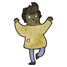 cartoon man in patched clothing N4