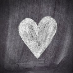 Heart shape chalk drawing on chalkboard blackboard N3