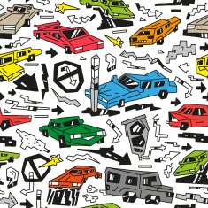 cars - seamless vector background