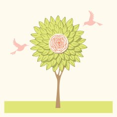 Doodle tree and birds