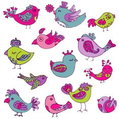 Set of cartoon birds N3