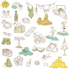 Doodle Summer Icons