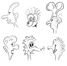 funny face vector black illustration