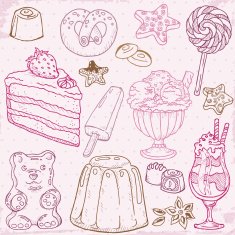 Doodle Dessert Icons N2