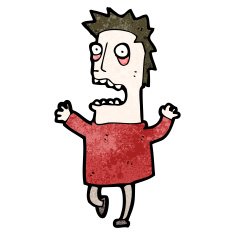 cartoon frightened man N167