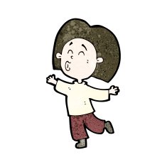 cartoon whistling boy N23