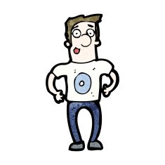cartoon man in number zero shirt N9