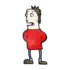 cartoon worried man N159