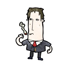 Cartoon Man Smoking N9