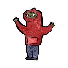 cartoon boy in hooded sweatshirt N33