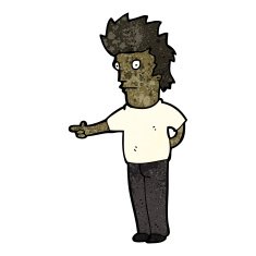 cartoon pointing man N162