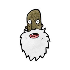 cartoon old man's face N6