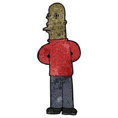 cartoon suspicious man N57