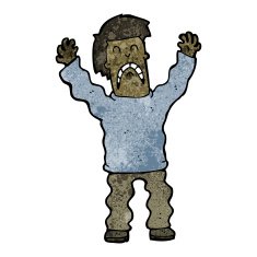 cartoon terrified man N418