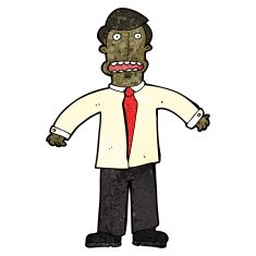 cartoon businessman shrugging shoulders N20