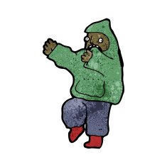 cartoon boy in hooded top dancing N4