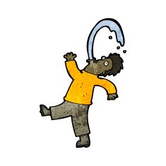 cartoon man spitting water N12