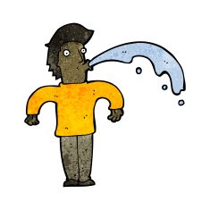cartoon man spitting water N13