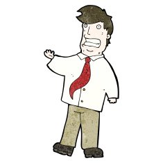 cartoon grinning salesman N6