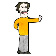 cartoon man gesturing stop N4