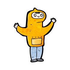 cartoon boy in hooded top N31