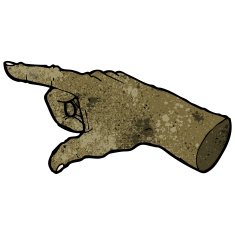 cartoon pointing hand N89