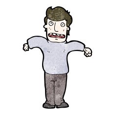 Cartoon Man Shrugging Shoulders N109