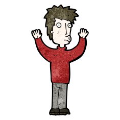 cartoon surprised man N218