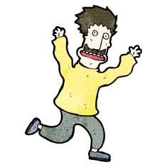 cartoon terrified man N419