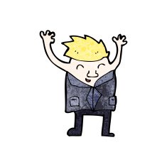 cartoon man jumpin out of suit N2