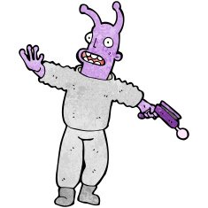 cartoon alien spaceman N39