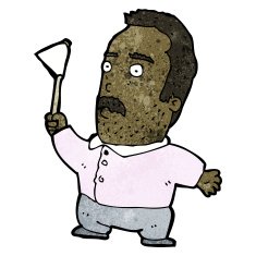 cartoon man waving white flag N33
