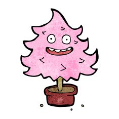 cartoon pink christmas tree N22