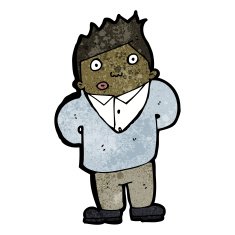 cartoon shy man N16