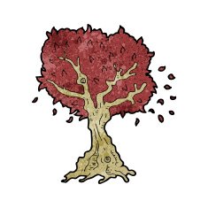 cartoon tree in fall N14